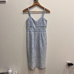 Express Women's Blue Piped Lace Cocktail Sheath Dress Size 2